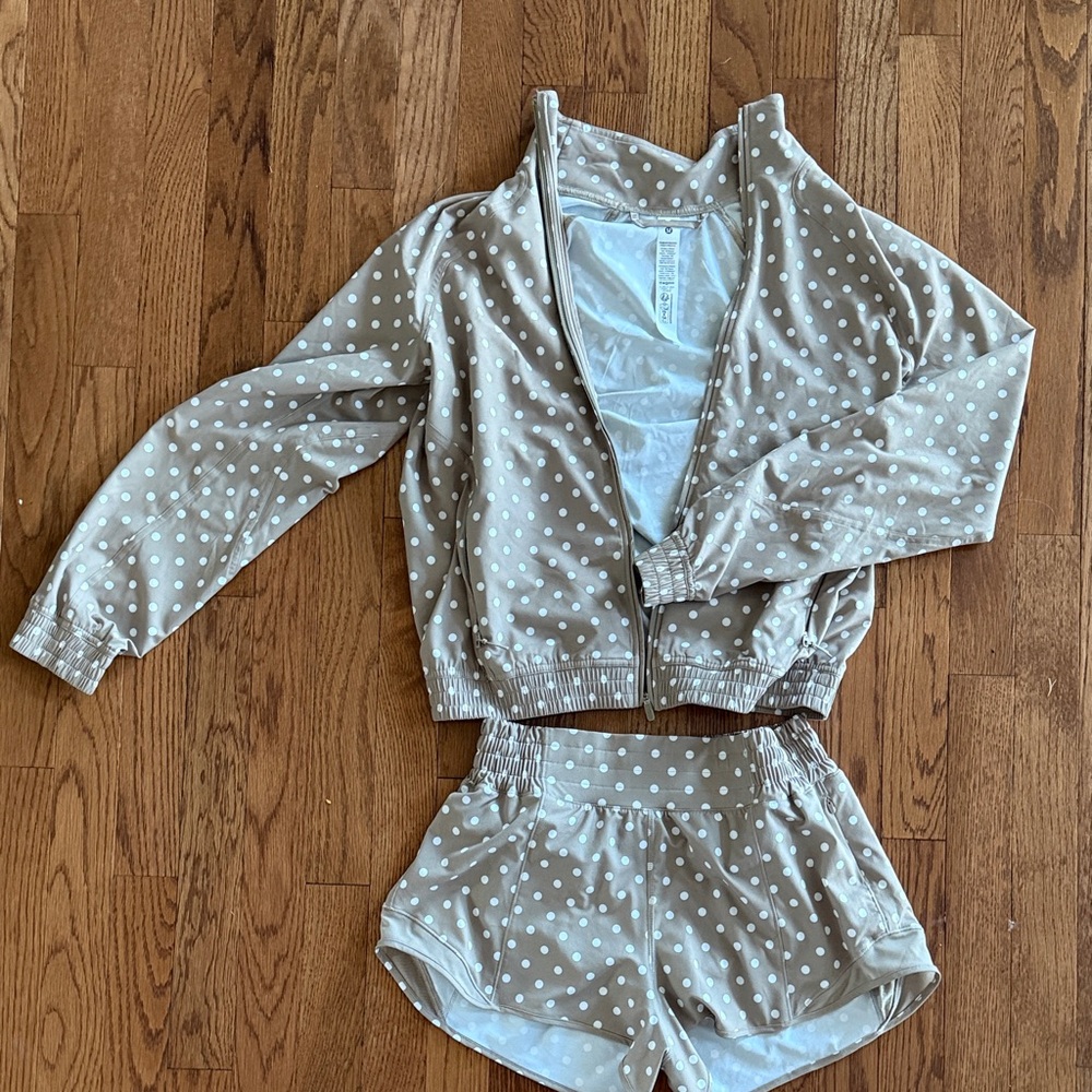 lululemon athletica Tan Polka Dot Athletic Set